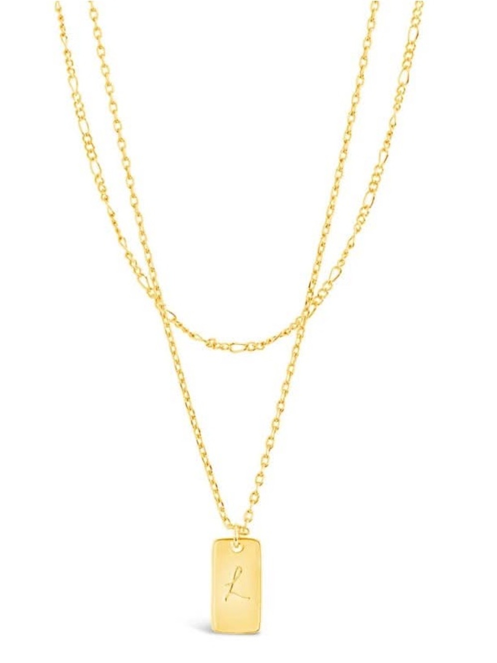 NWOT Sterling Forever Initial (L) Tag Layered
Chain Necklace MRSP $62